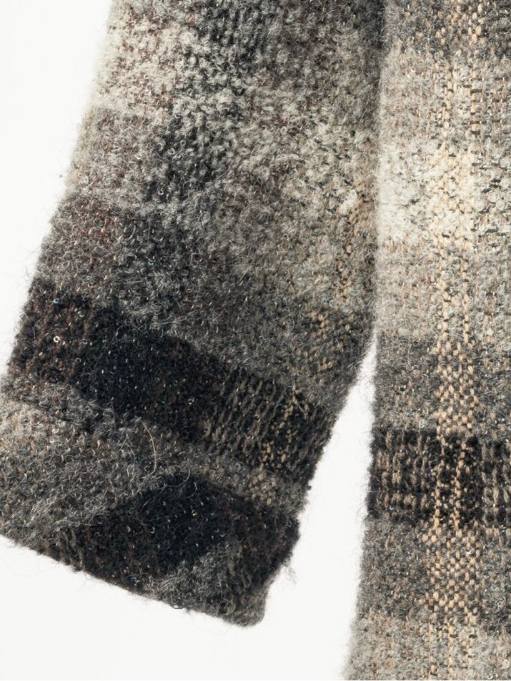CHANEL Gray & Black Plaid Wool Blend Double-Breasted Jacket - Picture 3 of 7